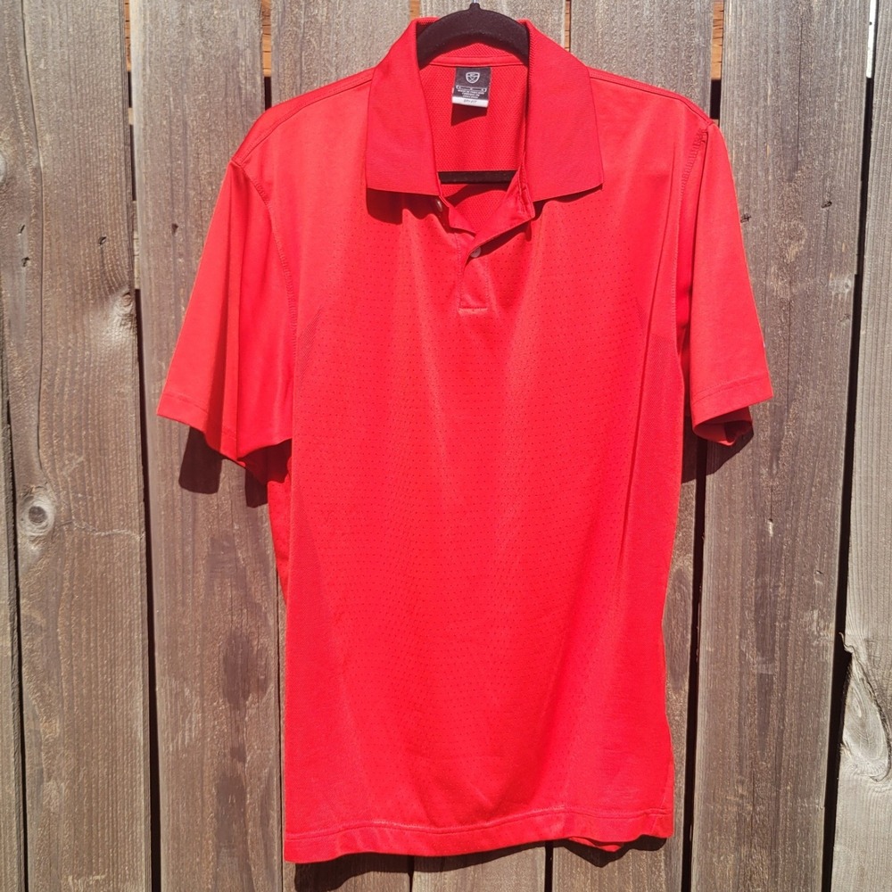 Nike Dri-FIT Golf Polo Shirt Red Sz L Short Sleeve Activewear Tennis Performance